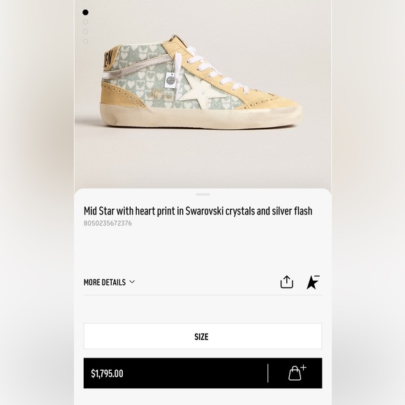 Golden Goose Swarovski crystal heart pattern Midstars — size 40 (US 10) // $1795 - Picture 2 of 14